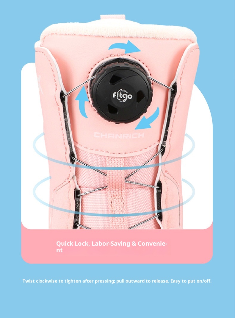 Zees Equipment Kinder Snowboardschoenen Stalen Gesp Snelle Aantrek Jeugd Antislip Skischoenen Waterdicht_voghion.com