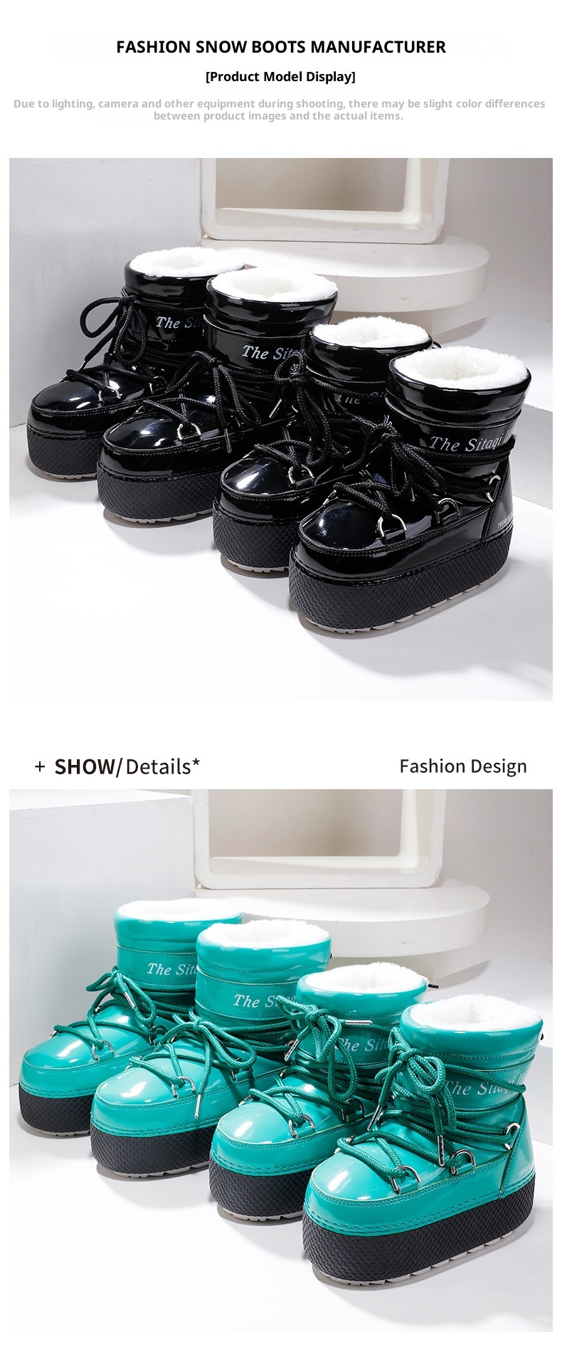 Zees Distribution Winter Parent-Child Style Sand Tea Color Ski Cross-Border Hot Sale Warm Non-Slip Thickened Mid-Calf Snow_voghion.com