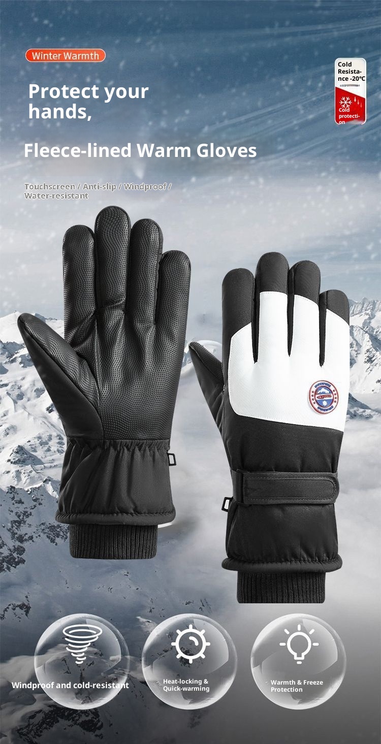 Boy Winterski für Damen und Herren, Touchscreen, warm, wasserdicht, kältebeständig, fleecegefüttert, dick gefüttert, winddicht, Outdoor_voghion.com