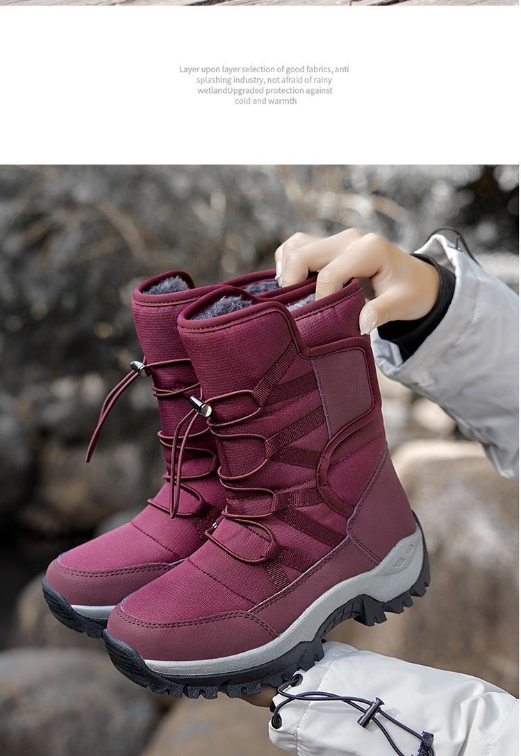 Zees Northeast Harbin Boots For Women Winter Waterproof Non-Slip Warm Fleece Lined Thickened Outdoor Hiking Snow Country_voghion.com