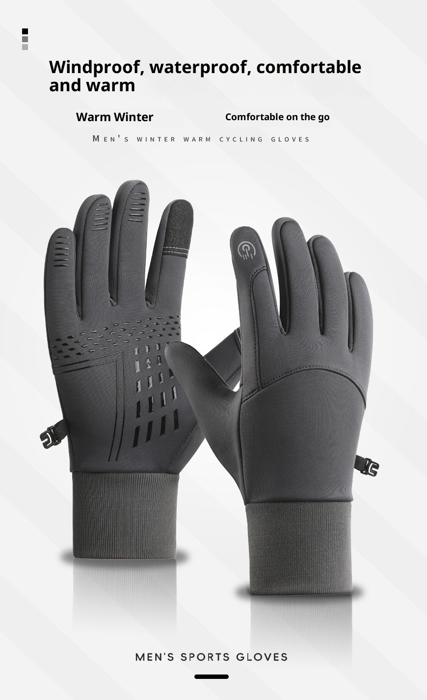 Jungen-Handschuhe für Herbst und Winter, warm, geeignet für Radfahren, Skifahren, Bergsteigen, Autofahren, Reiten, Fleece, Touchscreen-kompatibel, rutschfest_voghion.com
