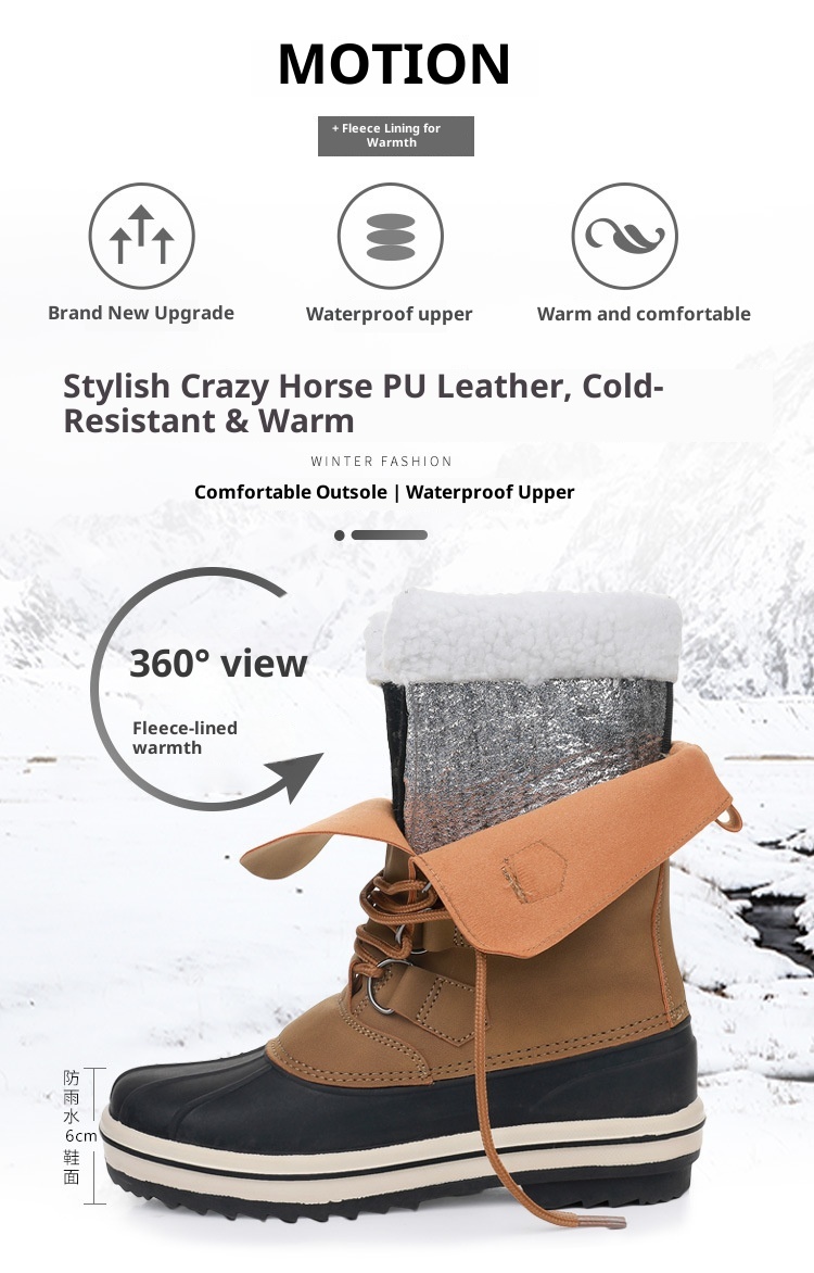 Zees Cro-Border Duck Hunting For Women, Adult Warm Snow Waterproof Outdoor Mid-Calf Boot, Export Trade To Ruia, Ski_voghion.com