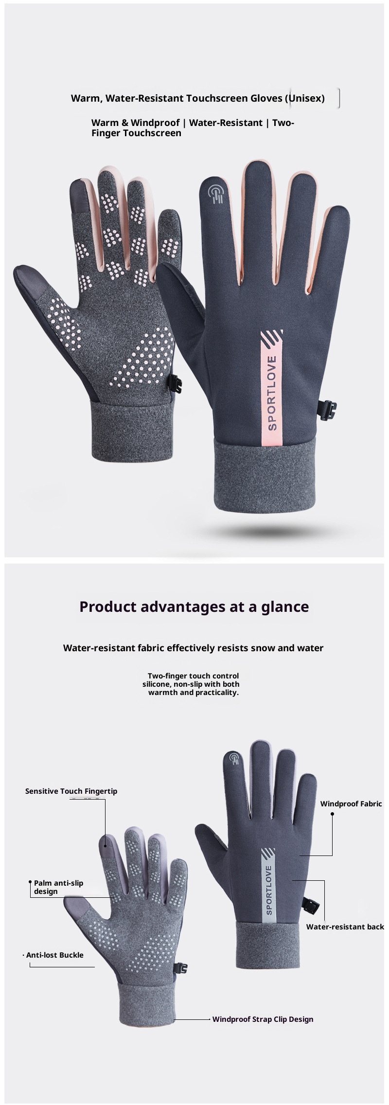 Boy Damen-Radhandschuhe Warm Plus Velvet Anti-Rutsch Touchscreen Winter Herren Winddichte und Kältedichte Skihandschuhe_voghion.com