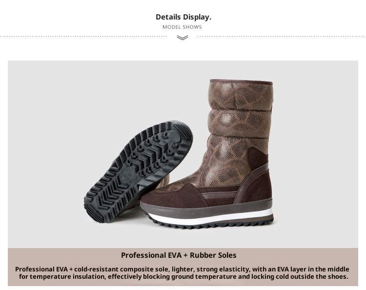 Zees Winter Nieuwe Modetrend Verdikte Sneeuwbestendige Antislip Warme Ski Lichtgewicht Halfhoge Katoenen Schoenen Dames Sneeuwlaarzen_voghion.com