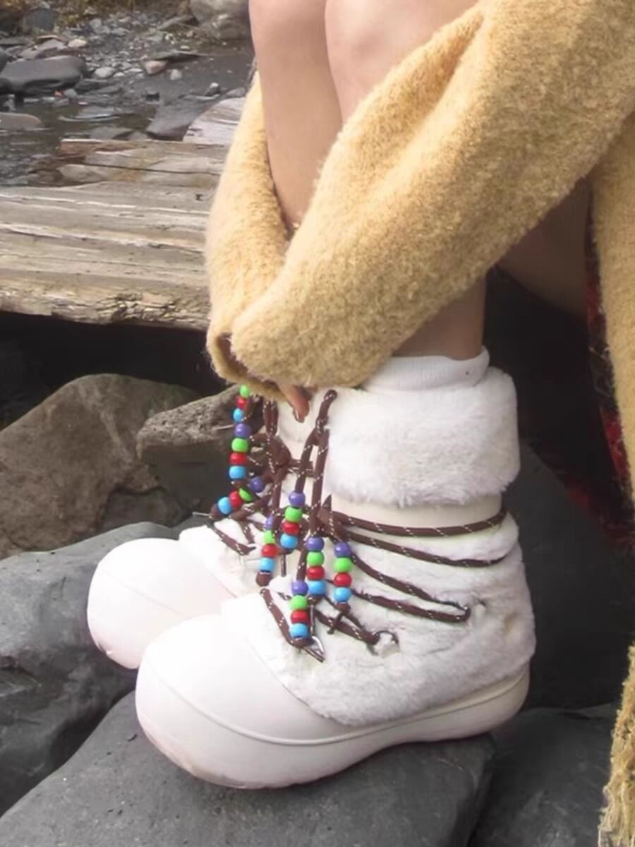 Zees Thick-Soled Warm Furry Snow Short For Women 2025 New Winter Height-Increasing Moon Ugly-Cute Ski High Boots_voghion.com