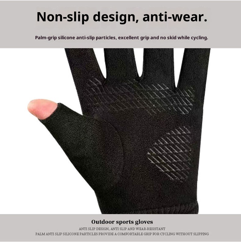 boy Boy Men's Winter Warm Fleece-Lined Touchscreen For Outdoor Riding, Driving, Motorcycle, Delivery, Suede Courier Gloves_voghion.com