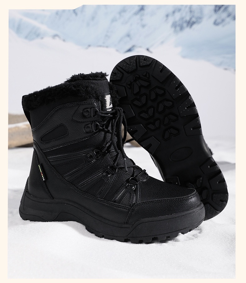 Zees Dames Outdoor Wandelschoenen Sneeuwschoenen Waterdicht Antislip Winter Fleece Gevoerd Verdikt Skischoenen Hoog Top Northeast Katoenen Schoenen_voghion.com