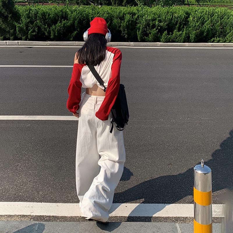 ChicShe YC&2 Color Retro High Waist Loose Wide Leg Pants Draped Floor-Length Pleated Versatile Slimming Straight Jeans For Women_voghion.com