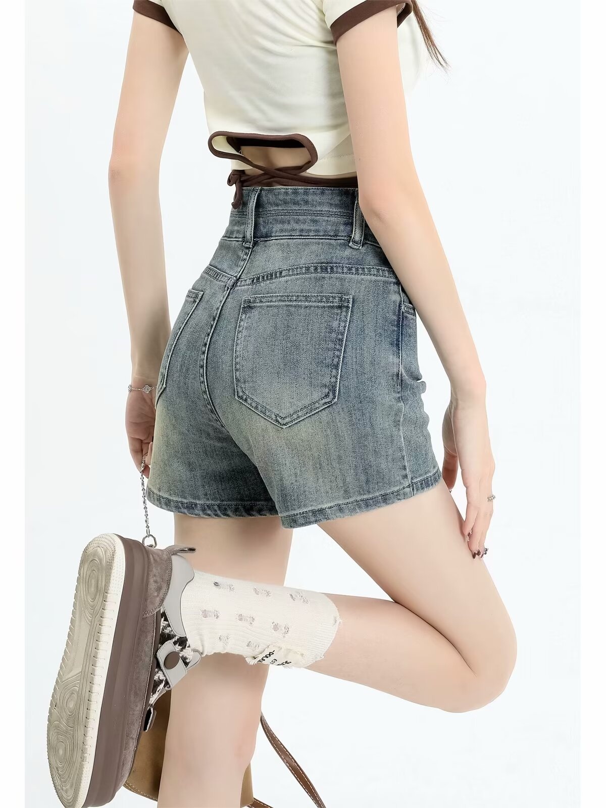 ChicShe Amerikaanse Retro Distressed High-Waisted Jeans voor Dames Zomermeisjes Chic Slim Fit Hotpants Ins Trendy Shorts_voghion.com