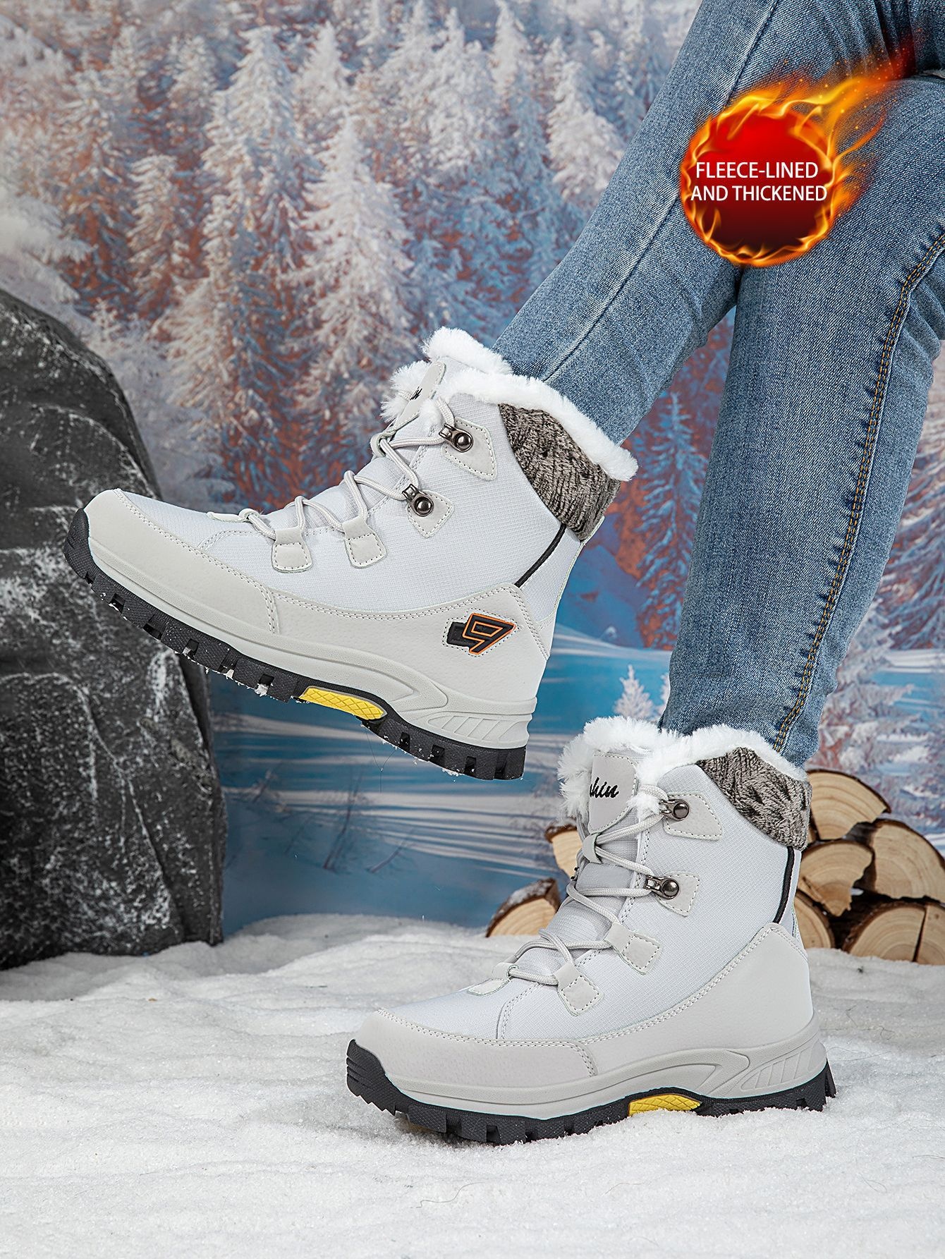 Zees Harbin Northeast Outdoor Boots With Fleece, Waterproof Cold-Proof Snow Shoes Skiing At -40 Degrees, Travel Gear For Men_voghion.com
