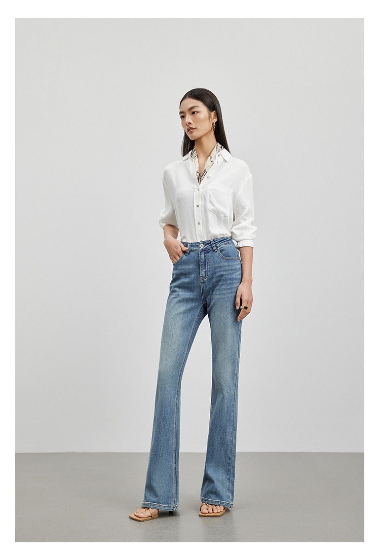 ChicShe Damesjeans Herfst High-End Hoogwaardig Ontwerp Hoge Taille Slim Fit Comfortabele Eenvoudige Uitlopende Broek_voghion.com