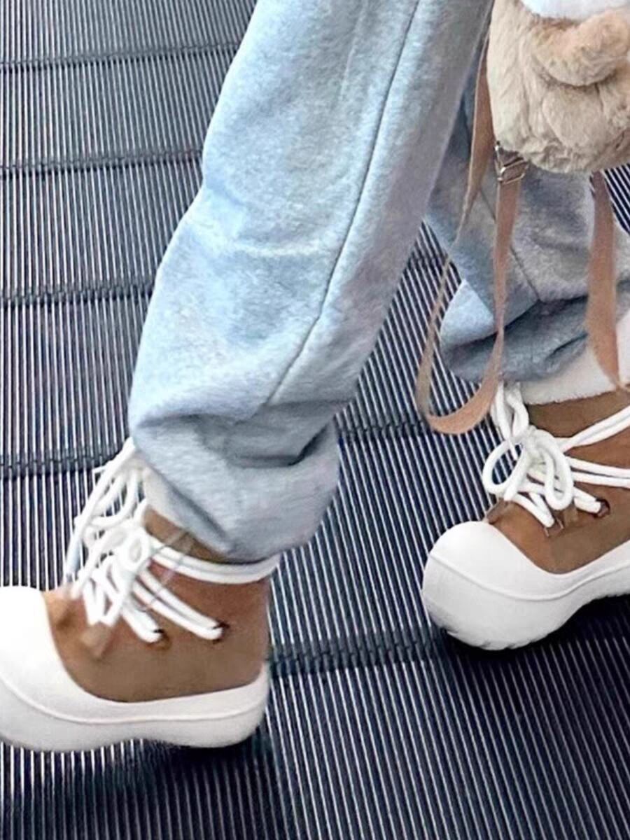 Zees Thick-Soled Warm Furry Snow Short For Women 2025 New Winter Height-Increasing Moon Ugly-Cute Ski High Boots_voghion.com