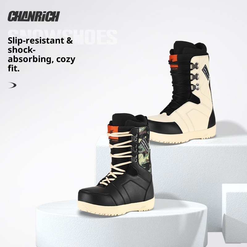 Zees CHANRICH Snowboardlaarzen Traditionele veterschoenen Antislip Warm Schokabsorptie Heren en Dames Waterdicht Trendy_voghion.com