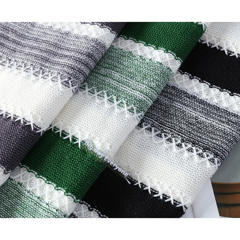 boy Boy Boy Boy Dropshipping Foreign Trade Wholesale Autumn Winter New Striped Men's Large Size Pullover Knitted Sweater For Men_voghion.com