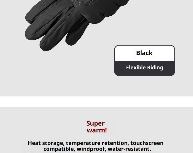 boy Boy Cycling Men Fleece Lined Thickened Warm Women Windproof Touchscreen Winter Electric Bike Gloves_voghion.com