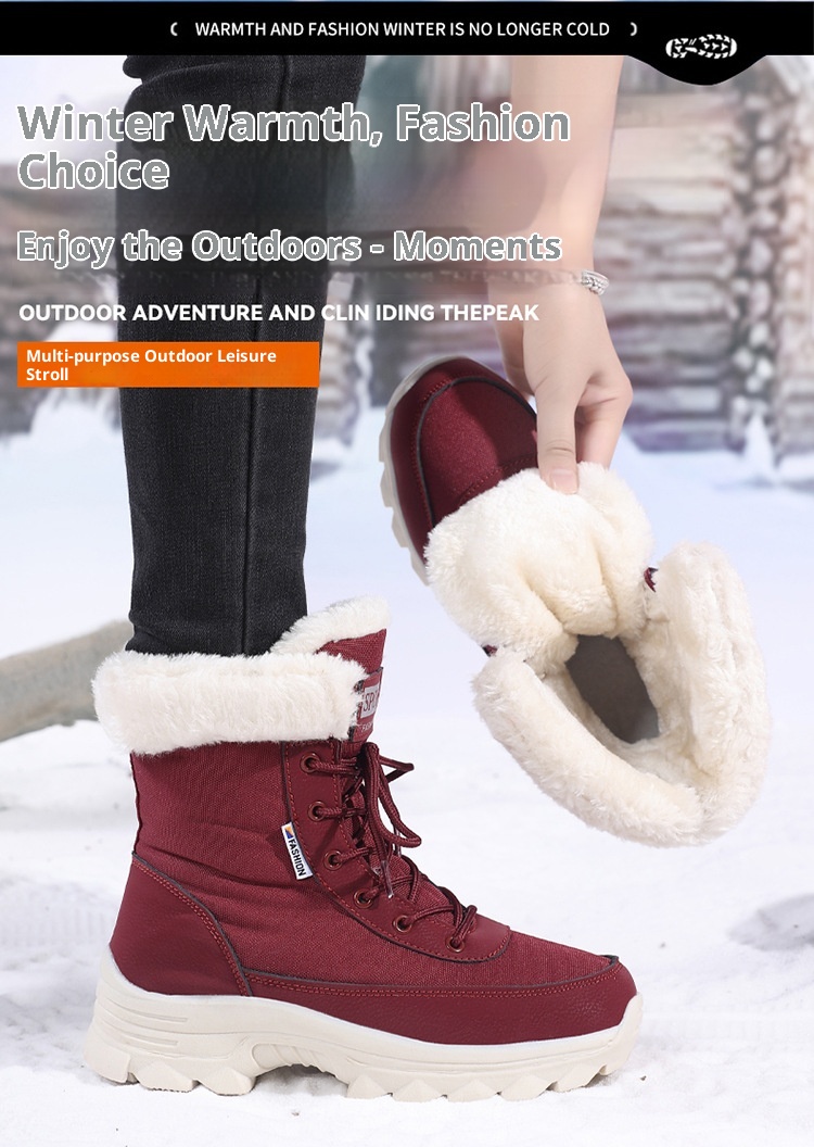 Zees Foreign Trade Outdoor antislip dikke warme katoenen schoenen voor dames Winter Northern Travel Ski Snowboots grote maat_voghion.com