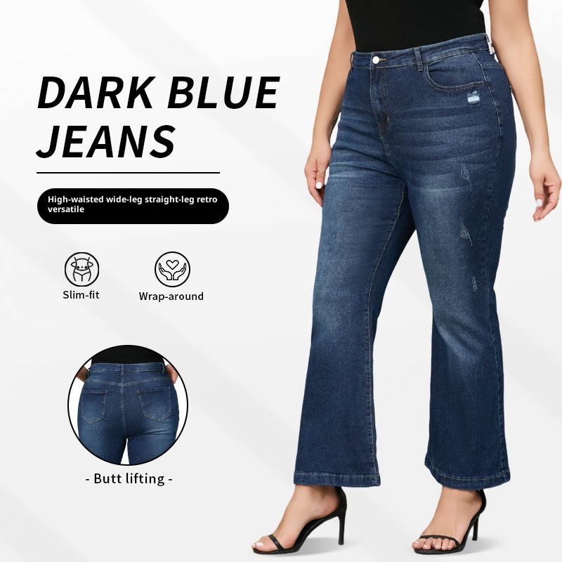 ChicShe 2025 Summer High Waist Washed Vintage Button Slim Fit Fashion Flared Elegant Stretch Plus Size Jeans_voghion.com