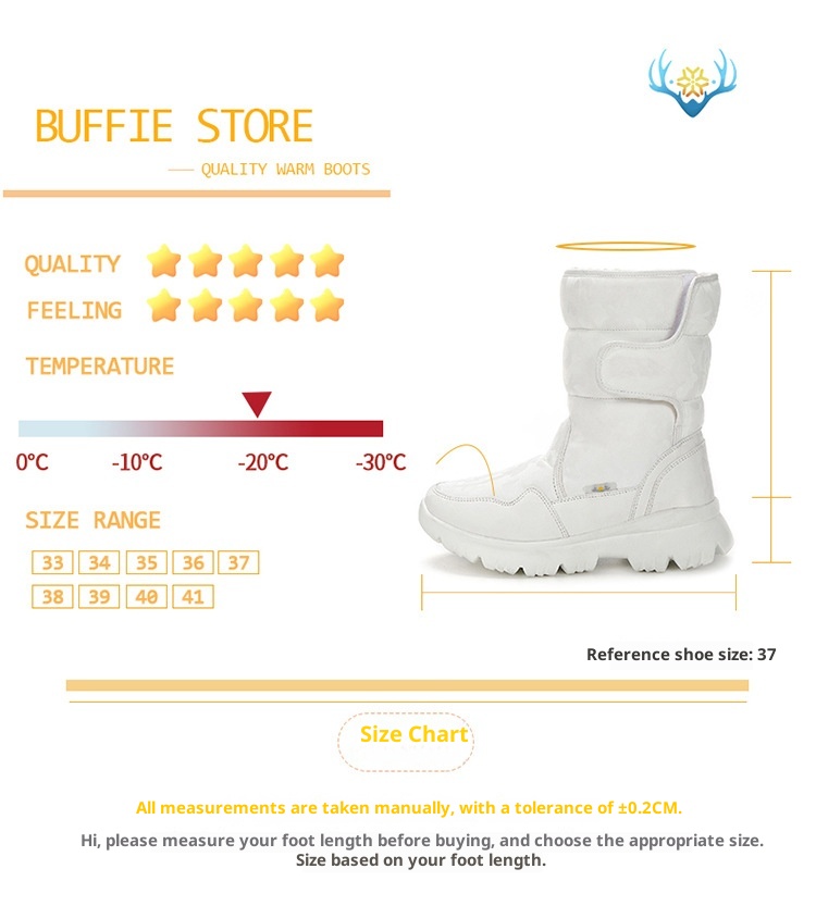 Zees Parent-Child Boys And Girls White Snow Boots Simple Camouflage Skiing Travel Thickened Waterproof Non-Slip Cross-Border_voghion.com