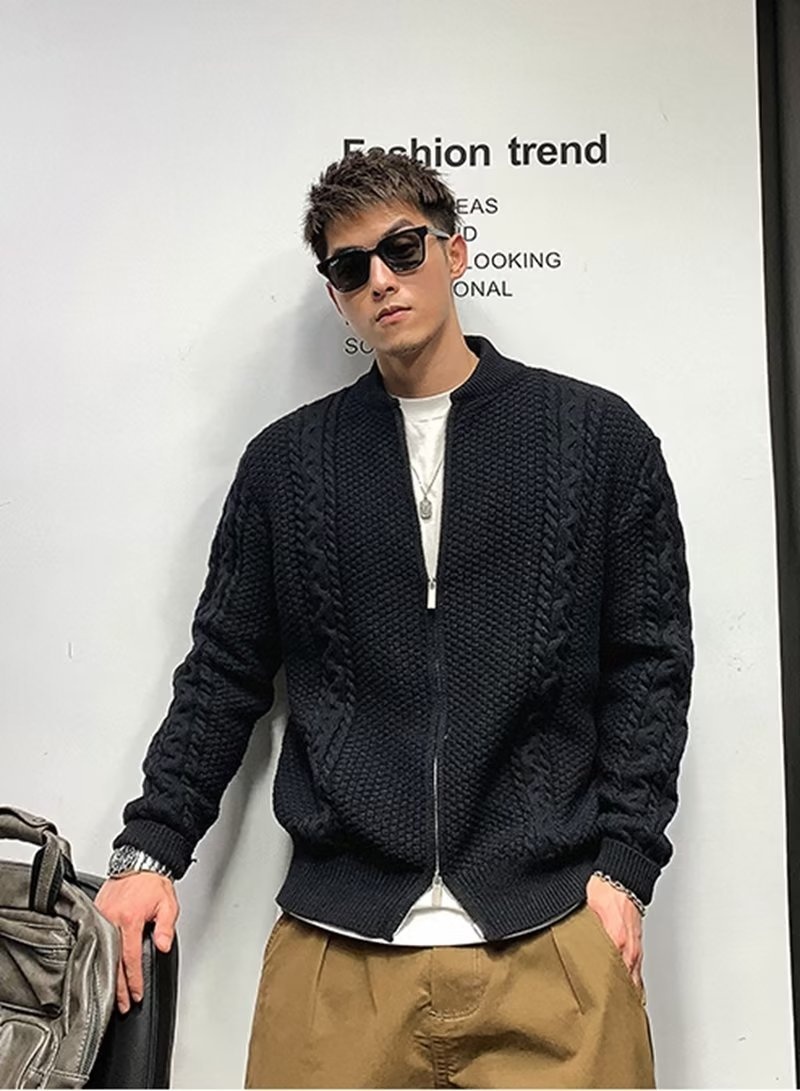 boy Boy Boy Boy Japanese Autumn Thick Men Korean Version Trendy Loose Knitwear Winter Ins Hong Kong Style Lazy Sweater Coat_voghion.com