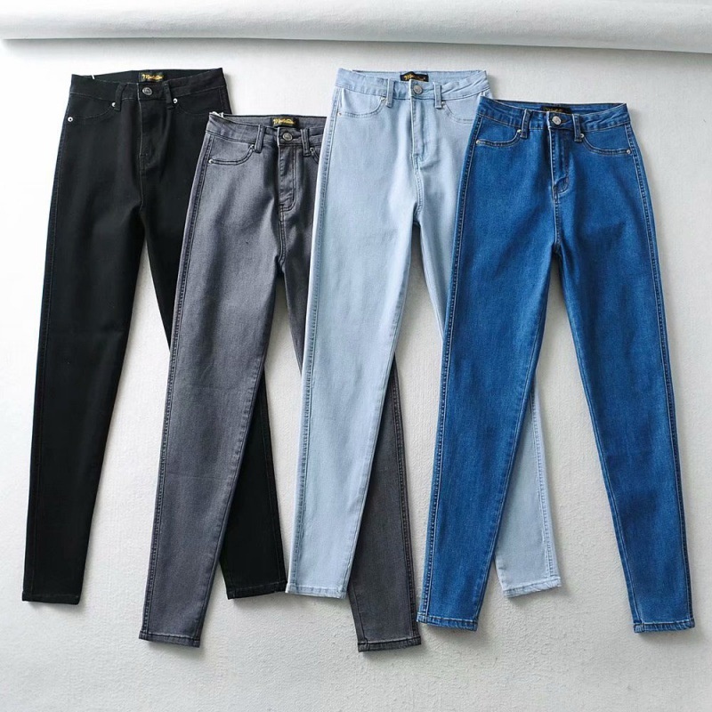 ChicShe Europese en Amerikaanse stijl elastische slanke hoge taille afslankende denim dames, herfstbroek met billifting, gewassen potlood_voghion.com