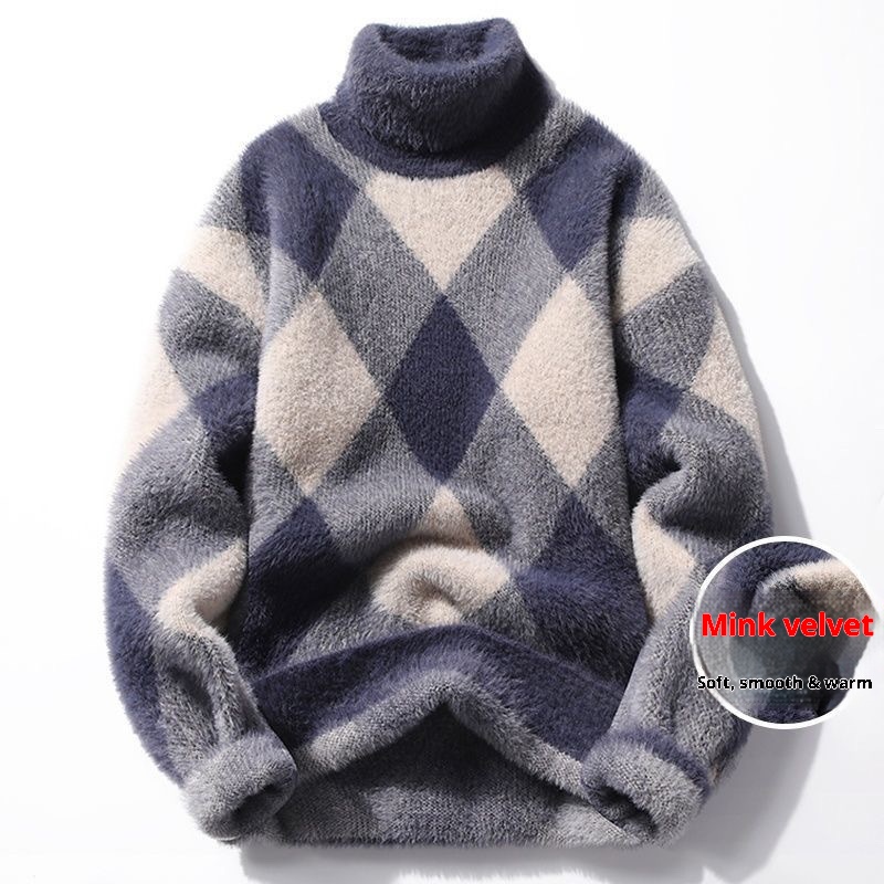 boy Boy Boy Boy Teenagers' Thickened Mink Wool Sweater Boys, Winter Trendy Half Turtleneck Base Knitwear For Middle And High School_voghion.com