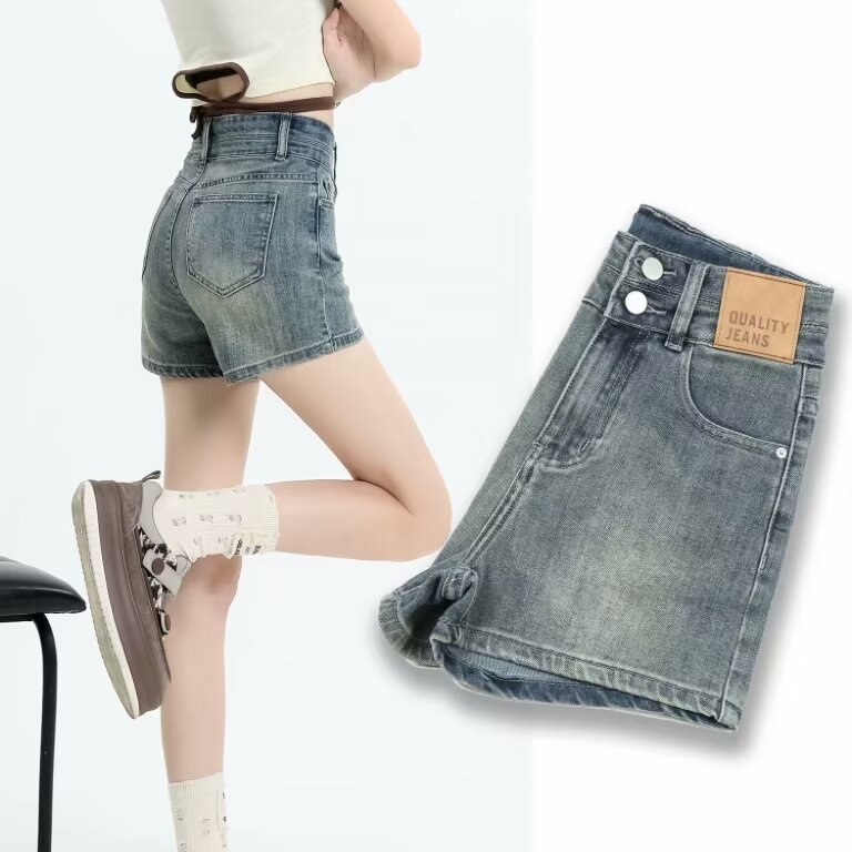 ChicShe Amerikaanse Retro Distressed High-Waisted Jeans voor Dames Zomermeisjes Chic Slim Fit Hotpants Ins Trendy Shorts_voghion.com