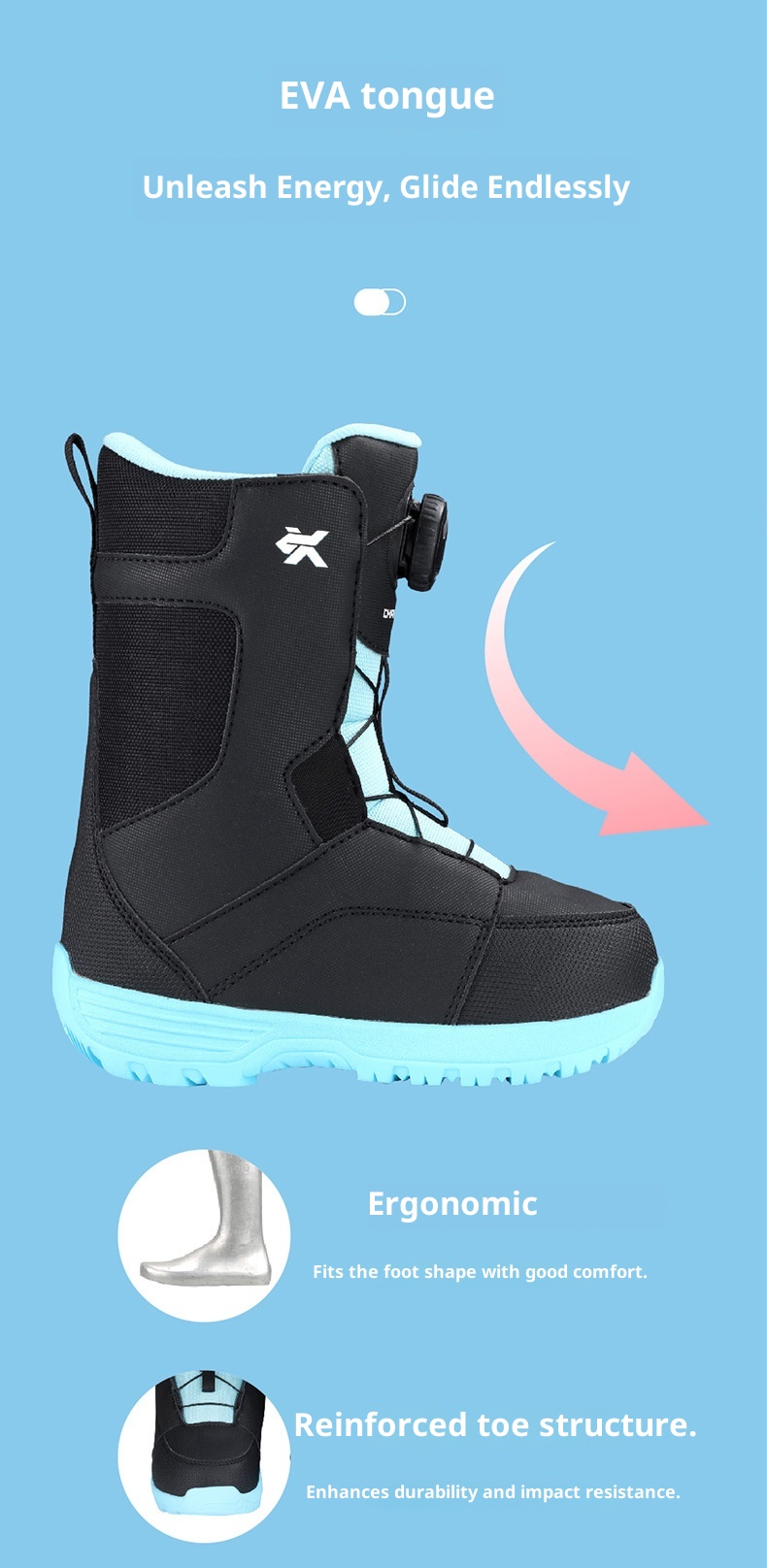Zees Equipment Kinder Snowboardschoenen Stalen Gesp Snelle Aantrek Jeugd Antislip Skischoenen Waterdicht_voghion.com