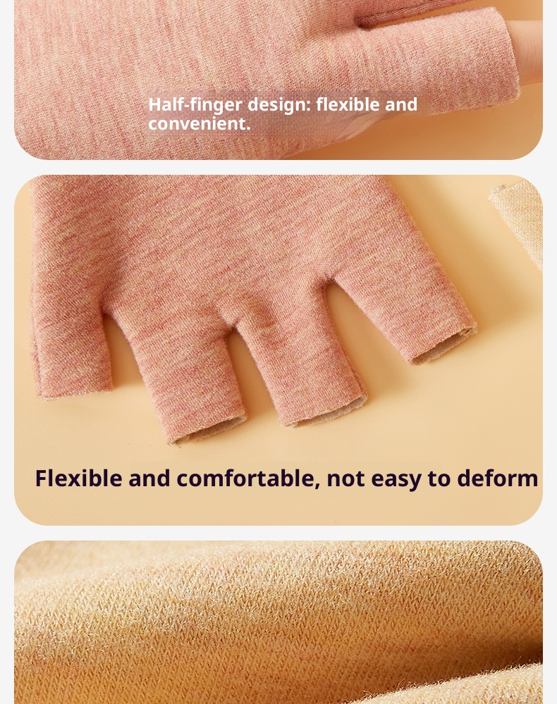 boy Boy Warm Gloves For Women, Heat-Generating, Anion Wool, Silk, Touchscreen, Autumn And Winter, Fingerless, Student, Men,_voghion.com