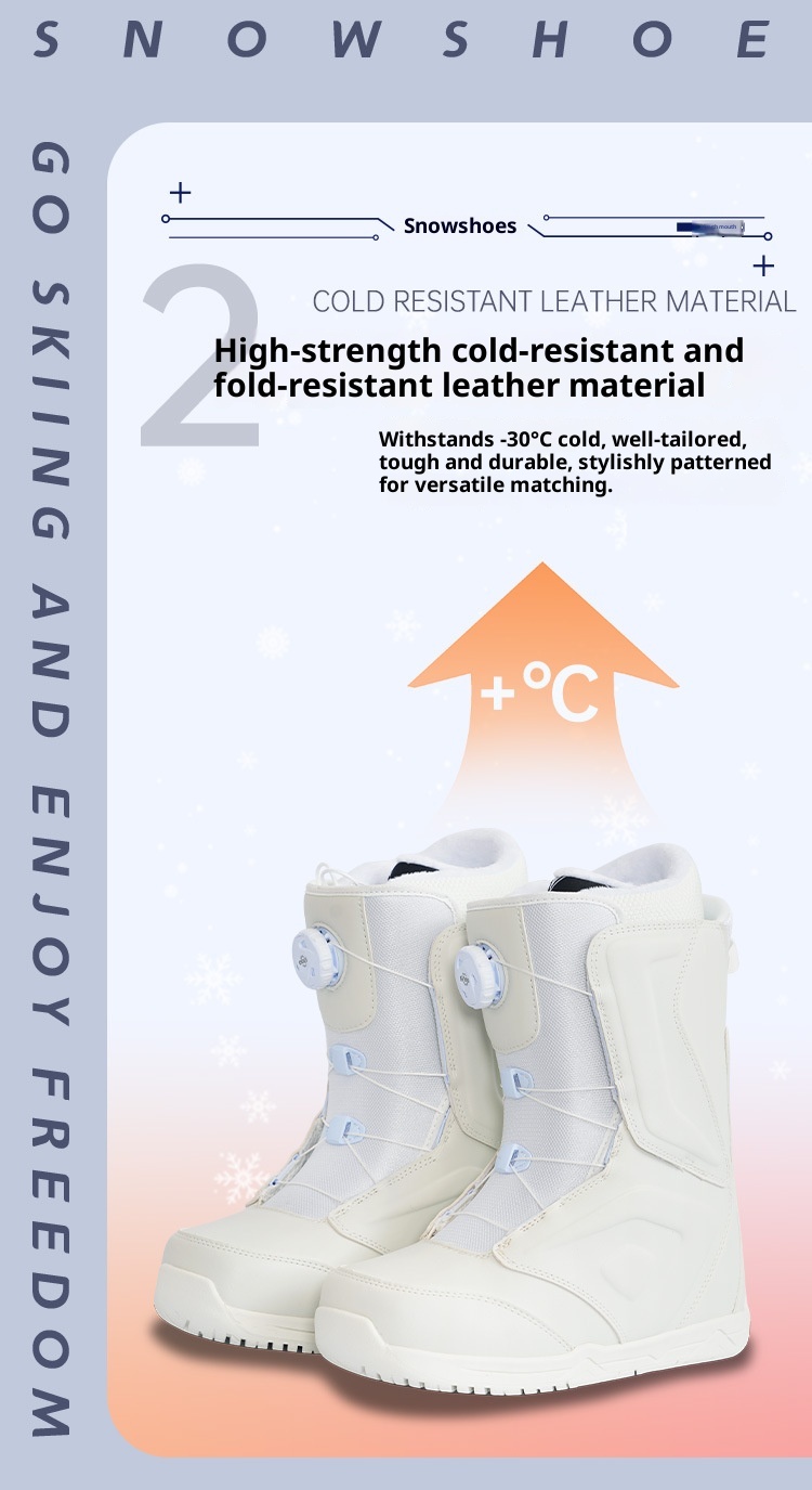 Zees Lanke Sneeuwschoenen Outdoor Ski-uitrusting Heren en Dames Snowboardlaarzen Waterdicht Warm Plat Bloem Carving Schaatsen_voghion.com