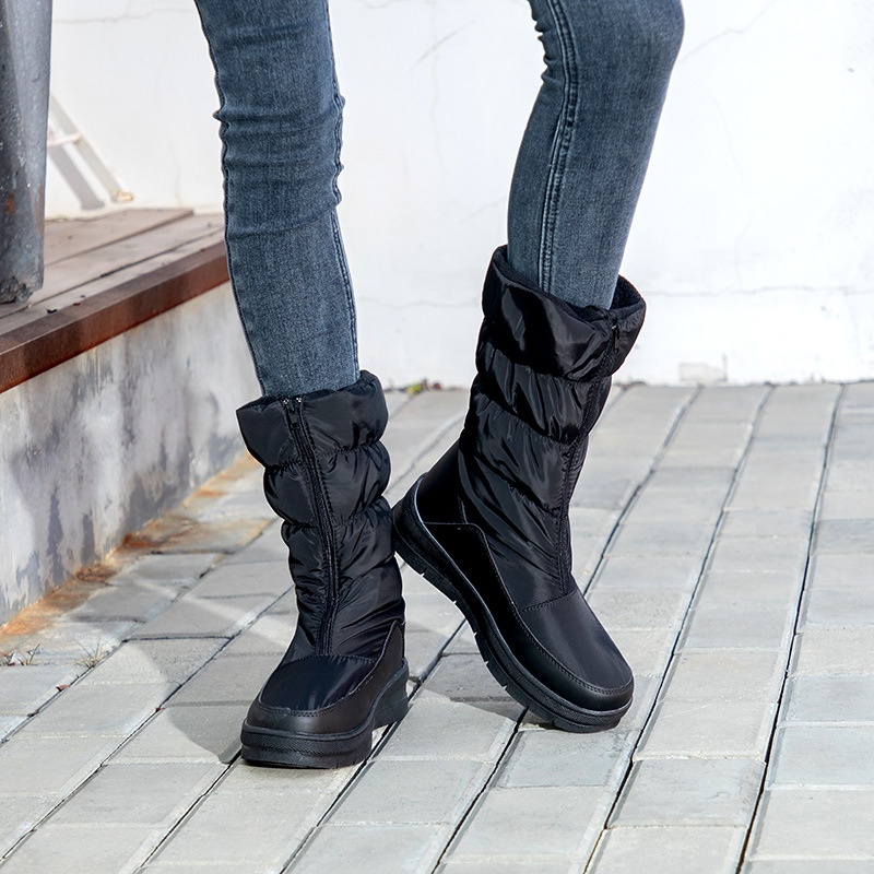 Zees Foreign Trade Cross-Border Winter Women's Snow Non-Slip Snowproof Fleece-Lined Warm Ski Resort Travel Slimming High Tube_voghion.com