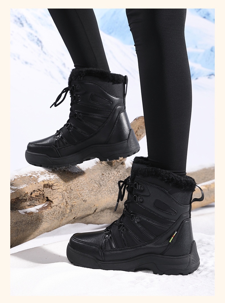 Zees Dames Outdoor Wandelschoenen Sneeuwschoenen Waterdicht Antislip Winter Fleece Gevoerd Verdikt Skischoenen Hoog Top Northeast Katoenen Schoenen_voghion.com