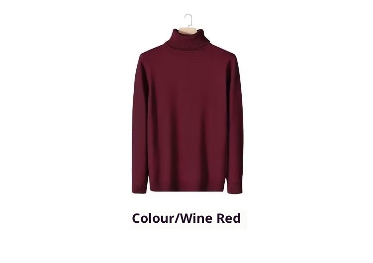 boy Boy Boy Boy Autumn Winter New High Collar Sweater Men Solid Color Inner Layer Knitted Men's Casual Business Slim Fit Base Shirt_voghion.com