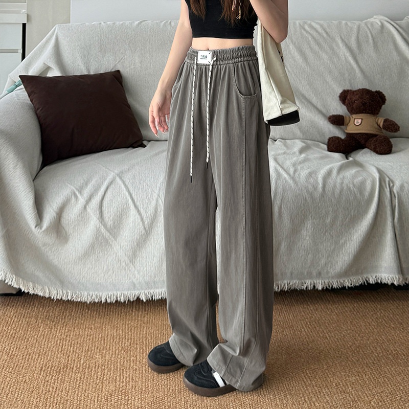 ChicShe Lyocell Jeans For Women Spring Summer High Waist Thin Tencel Wide Leg Petite Ice Silk Narrow Straight Draped Pants_ecoleips.com