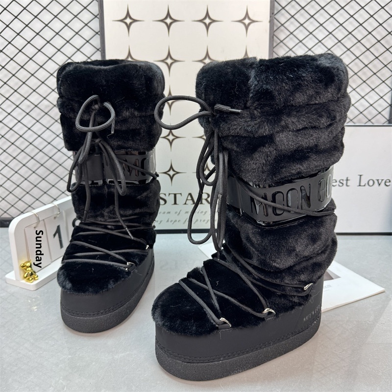 Zees 2025 Winter New Upgraded Moon Snow Damen-Skischuhe mit hohem Schaft, Schnürung, rutschfest und warm_voghion.com