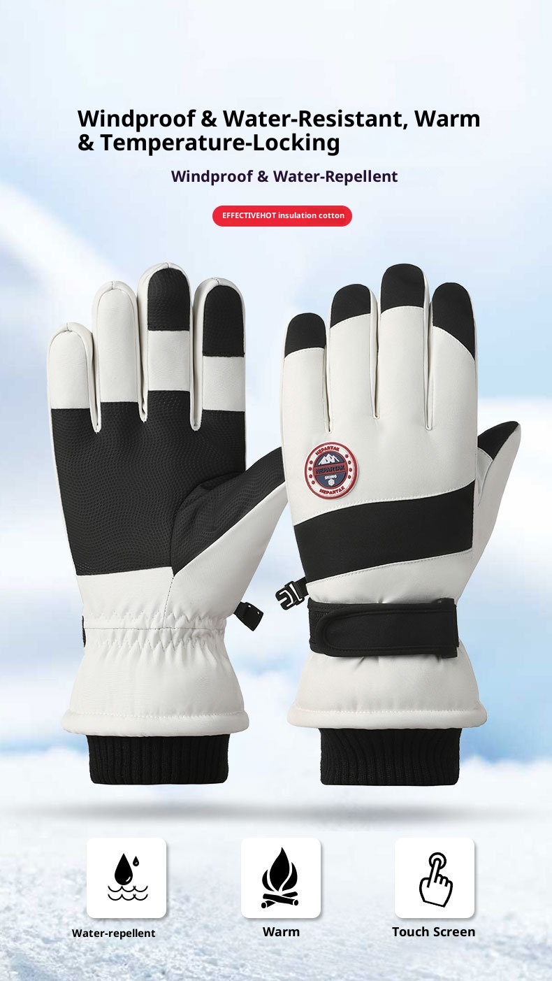 Boy Ski X6 Heren en Dames Winddicht Waterdicht Buiten Fietsen Motorfiets Winter Fleece Gevoerd Verdikt Warm Vingergescheiden_voghion.com