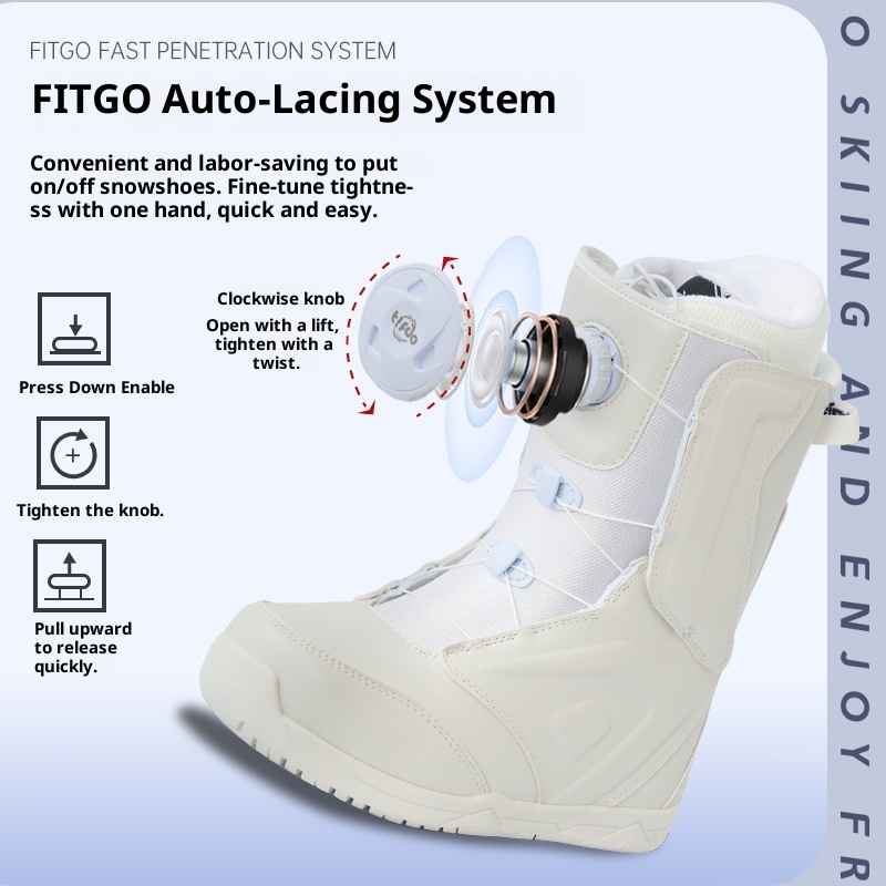 Zees Lanke Sneeuwschoenen Outdoor Ski-uitrusting Heren en Dames Snowboardlaarzen Waterdicht Warm Plat Bloem Carving Schaatsen_voghion.com