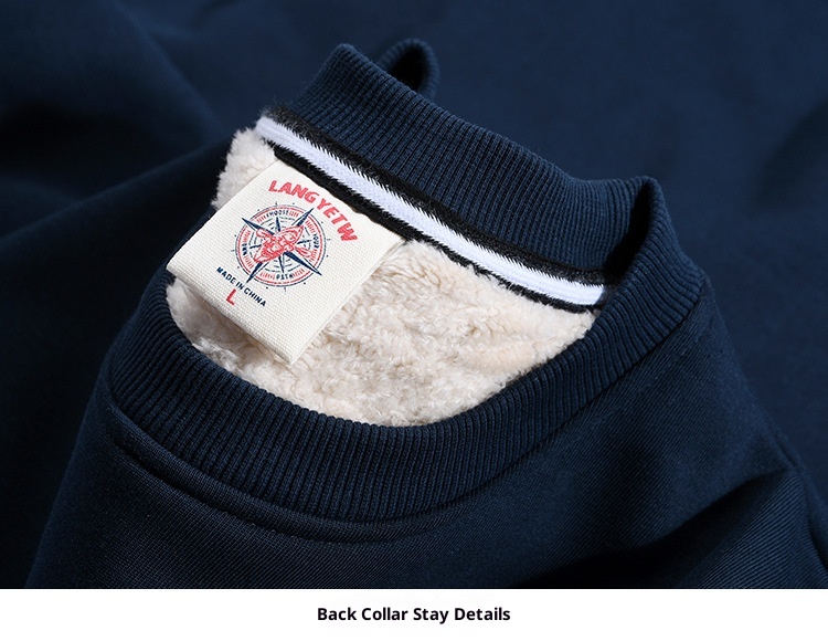 Pull unisexe en polaire pour garçon, automne-hiver, col rond, ample, en laine d'agneau épaisse et chaude avec doublure intérieure, couleur unie._voghion.com