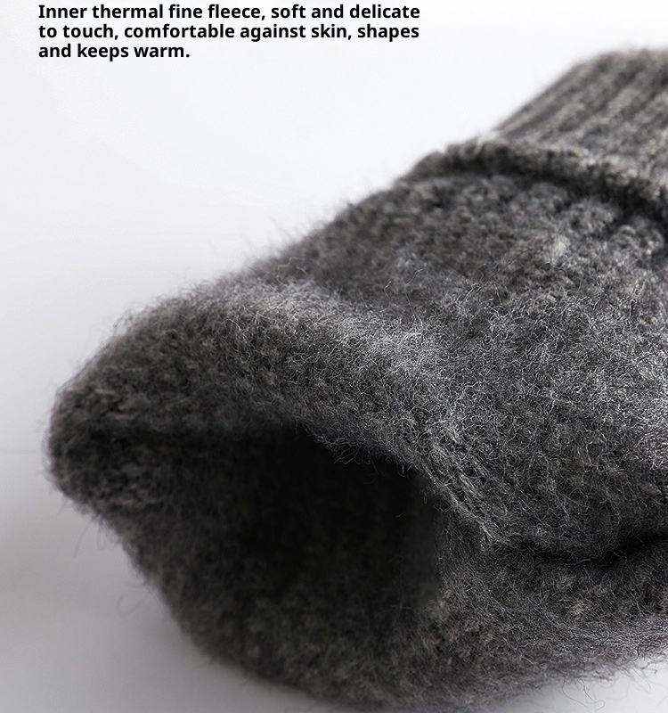 boy Boy Factory Direct Knitted Autumn Winter Large Size Men's Fleece Lined Thick Jacquard Warm Wool Touchscreen Gloves_voghion.com