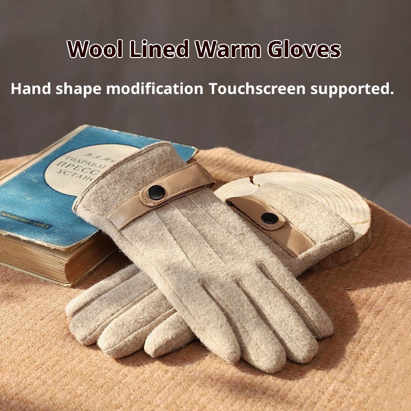 boy Boy 2025 New Men's Winter Wool Warm Full Finger Fashion Outdoor Touchscreen Fleece Cycling Gloves_voghion.com