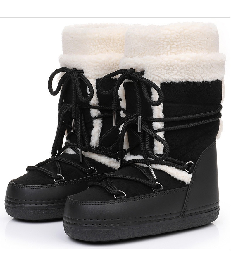 Zees Y035 Export European Lamb Wool High Tube Suede Space Women's Ski Northeast Snow Country Moon Boots Warm_voghion.com