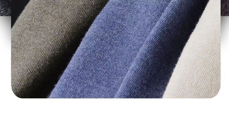 boy Boy Boy Boy Half Turtleneck Sweater For Men, Fleece-Lined Thickened, Autumn And Winter, Mid-Neck, Solid Color, Student Base Layer,_voghion.com