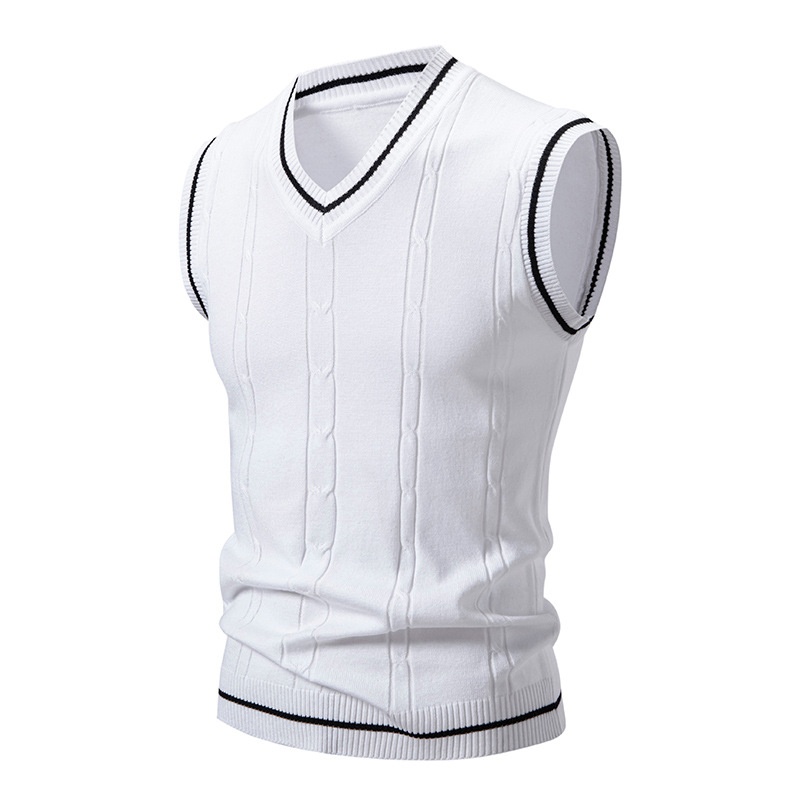 boy Boy Boy Boy Men's Knitted Vest V-Neck Sleeveless Sweater Spring Autumn New Fashion Casual Base Layer_voghion.com
