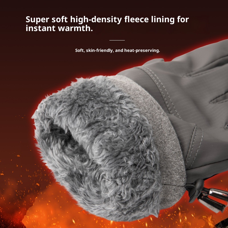 boy Boy Cycling Men Fleece Lined Thickened Warm Women Windproof Touchscreen Winter Electric Bike Gloves_voghion.com