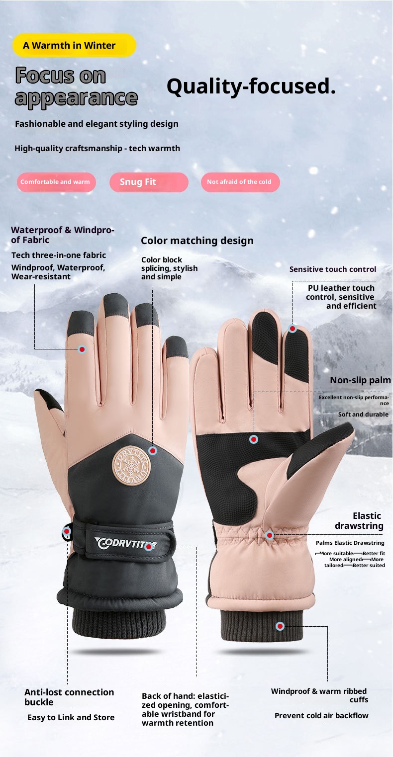 jongen Jongen Herfst Winter Ski Mannen Vrouwen Koppels Fietsen Sport Fleece Gevoerd Verdikt Winddicht Waterdicht Koudebestendig Touchscreen_voghion.com