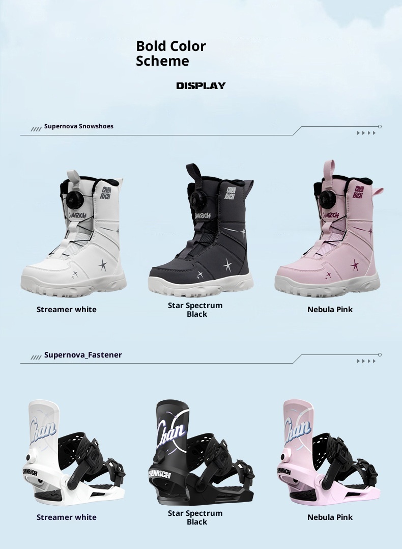 Zees CHANRICH Snowboard Boots For Kids Beginners Quick-Wear Knob Buckle Waterproof Warm Professional All-Region Ski Shoes_voghion.com