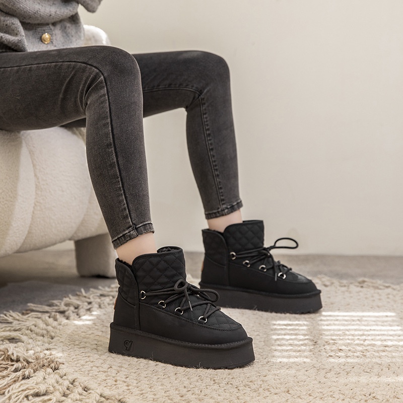 Zees Waterproof Boots For Women, Fleece-Lined Thickened, Country Travel And Skiing Special Space Walking Boots, Thick Sole_voghion.com