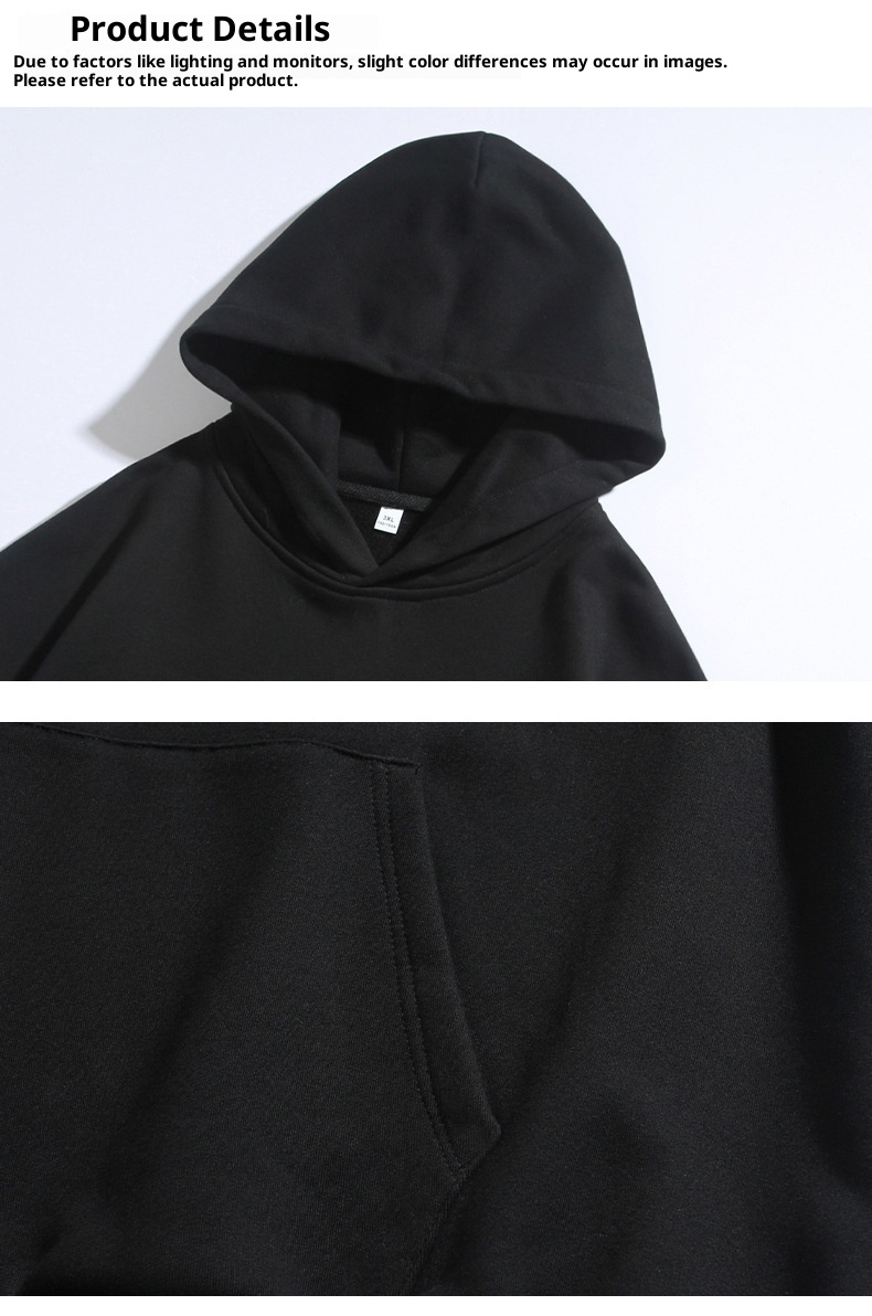 boy Hanlu Solid Color Basic Hooded Sweatshirt Men's Trendy Loose Versatile Spring Japanese Style Casual Jacket_voghion.com