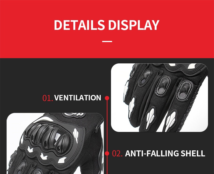 Motorradhandschuhe für Herren, Outdoor-Motorradbekleidung für alle Jahreszeiten, Offroad-Schutz, sturzsicher, winterfest, kältebeständig, sommerfest_voghion.com