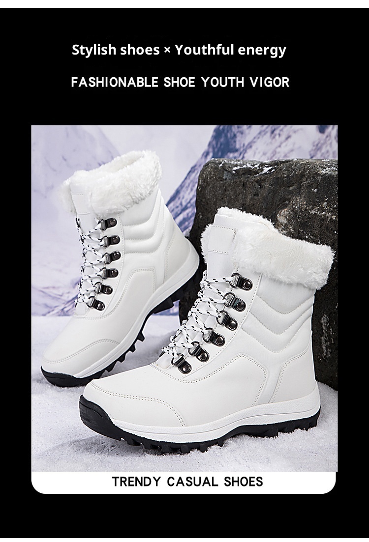 Zees Outdoor Boots 2023 Winter Warm Fleece Lined Thickened Waterproof Non-Slip Northeast Snow Village Skiing Big Cotton Shoes_voghion.com