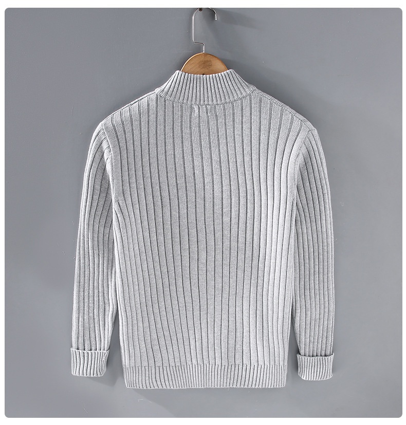 boy Boy Boy Boy 8525 Spring And Autumn New Cardigan Men Korean Version Trendy Base Layer Outerwear Zipper Black Knitted Sweater Jacket_voghion.com